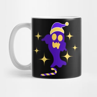 Funny Halloween Christmas Ghost with Candy Canes Mug